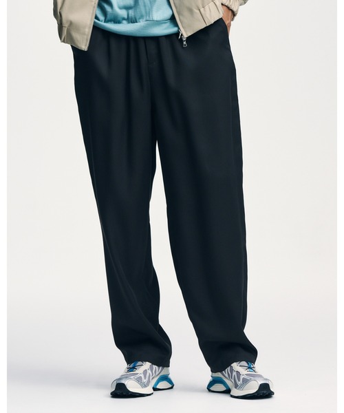 SOPHNET.ダークブルー ワイドパンツ SOPHNET.（ソフネット） スラックス DRAPE TAPERED BOLD PANTS メンズ