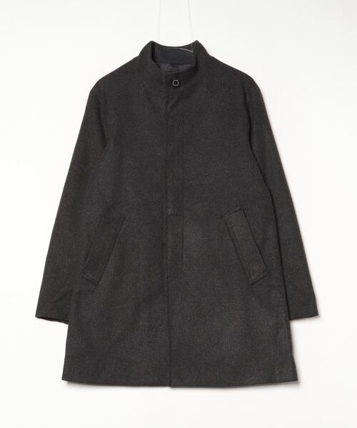 「BEAMS HEART」 ステンカラーコート M チャコールグレー メンズ_画像2