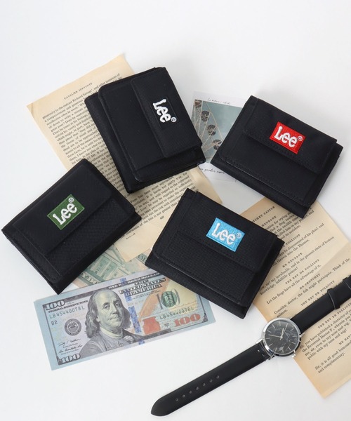 Lee（リー） 財布 ブランドロゴBOXロゴ刺繍三つ折り財布/ミニ財布
