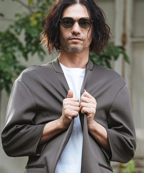 【CAMBIO)】リラックスポンチノーカラージャケット＆パンツ　セットアップ　M CAMBIO(カンビオ)】リラックスポンチノーカラージャケット(CMB-R0092