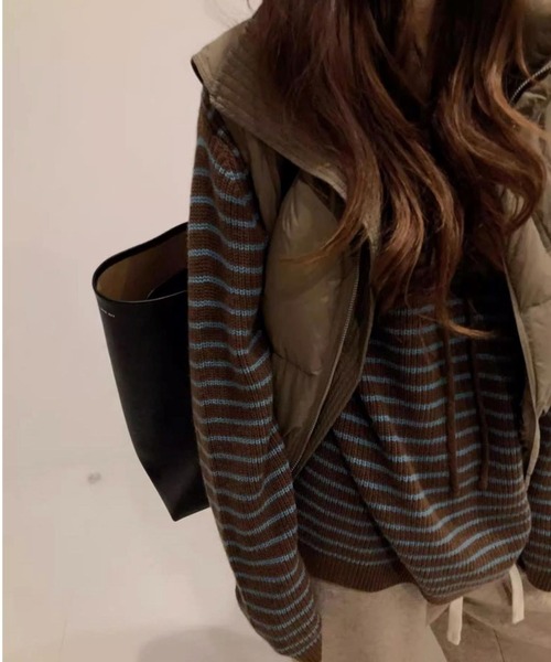 「MEMECLE」 長袖ニット M ブラウン レディース_画像6