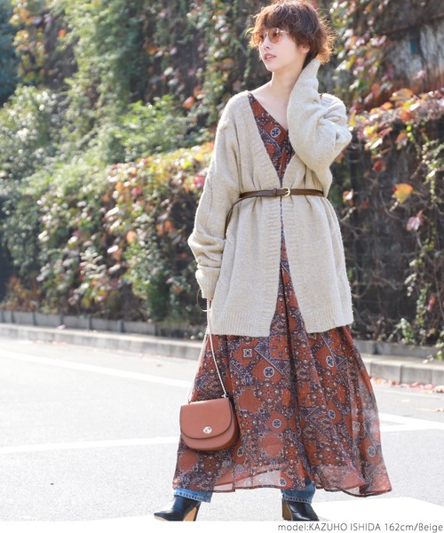 「coca（coca）」 ニットカーディガン ONE SIZE ベージュ レディース_画像2