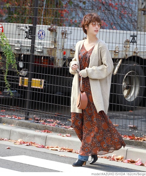 「coca（coca）」 ニットカーディガン ONE SIZE ベージュ レディース_画像3