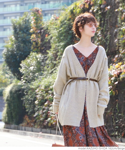 「coca（coca）」 ニットカーディガン ONE SIZE ベージュ レディース_画像5