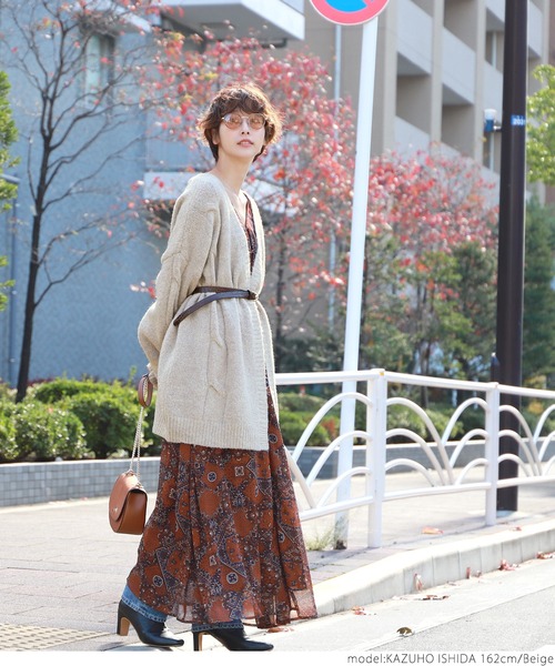 「coca（coca）」 ニットカーディガン ONE SIZE ベージュ レディース_画像6