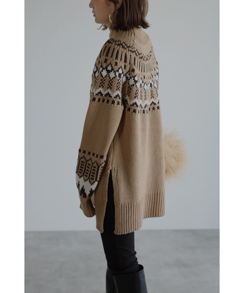 「Bonjour Sagan」 長袖ニット FREE チャコールグレー レディース_画像5