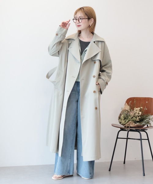 yukiusagiさん専用／新品タグ付き ベーシックトレンチコート／アイボリー 秋おしゃれへのスタートダッシュに【トレンチコート】をチェック