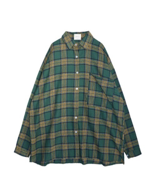 「AMAIL」 長袖ネルシャツ FREE ブラック レディース_画像2