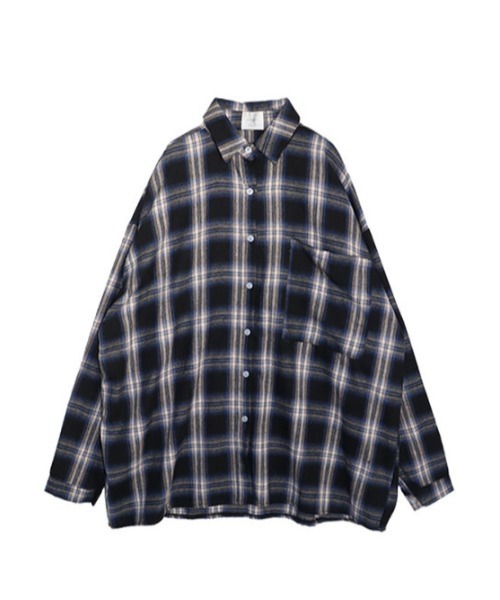 「AMAIL」 長袖ネルシャツ FREE ブラック レディース_画像3