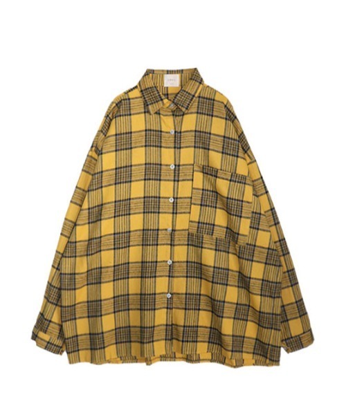 「AMAIL」 長袖ネルシャツ FREE ブラック レディース_画像4