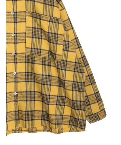 「AMAIL」 長袖ネルシャツ FREE ブラック レディース_画像7