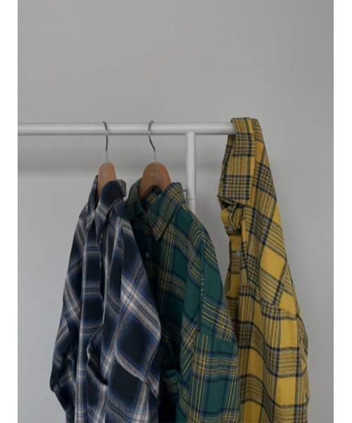 「AMAIL」 長袖ネルシャツ FREE ブラック レディース_画像8