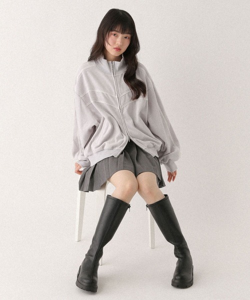 Heather（ヘザー） ブルゾン アウター ベロアレースラインブルゾン 