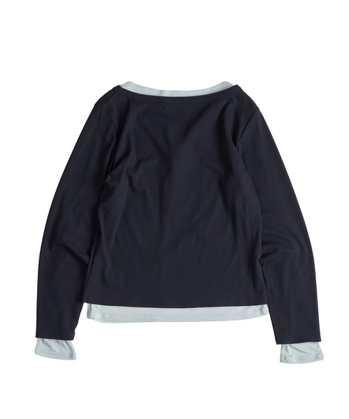 「MUHET」 長袖カットソー FREE ネイビー レディース_画像3