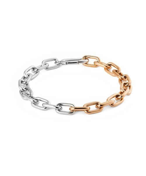 ブレスレット Contrast Link Bracelet Two Tone ローズゴールド／ゴールド メンズ レディースの画像