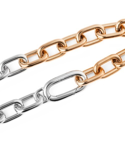 ブレスレット Contrast Link Bracelet Two Tone ローズゴールド／ゴールド メンズ レディースの画像