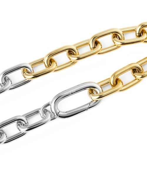 ブレスレット Contrast Link Bracelet Two Tone ローズゴールド／ゴールド メンズ レディースの画像