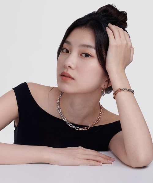 ブレスレット Contrast Link Bracelet Two Tone ローズゴールド／ゴールド メンズ レディースの画像