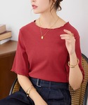 tシャツ ひんやりリブ メロウデザイントップス...の詳細画像1
