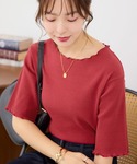 tシャツ ひんやりリブ メロウデザイントップス...の詳細画像3