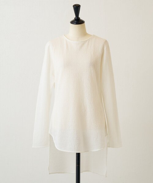 BEARDSLEY クリームチュニック BEARDSLEY（ビアズリー） ブラウス シャツ シアーレースチュニック