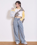 ワイドパンツ パンツ オシャ映えストーンデニム...の詳細画像3