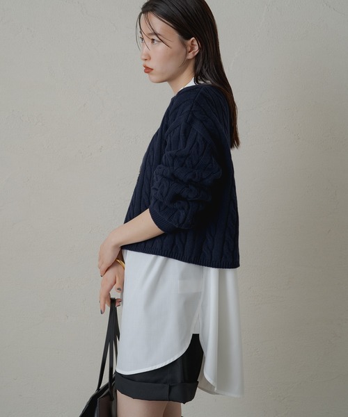 「LOUNGEDRESS」 長袖ニット FREE グレー レディース_画像3