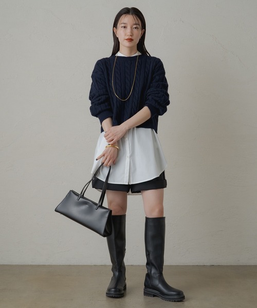 「LOUNGEDRESS」 長袖ニット FREE グレー レディース_画像5