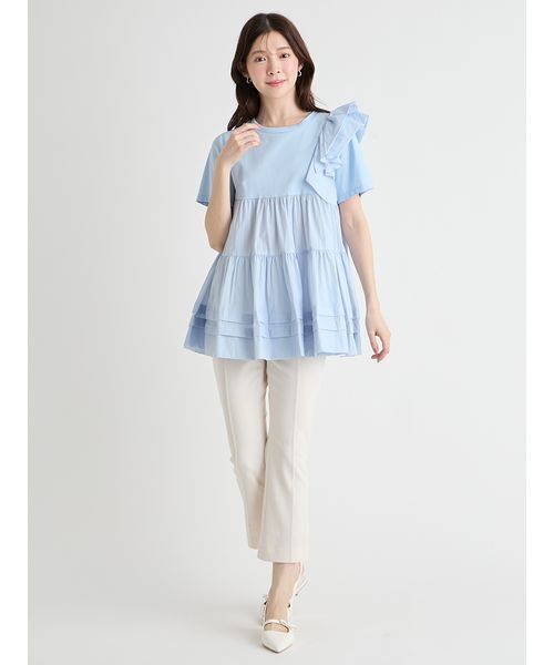 CELFORD（セルフォード） tシャツ 「洗える」ショルダーフリル