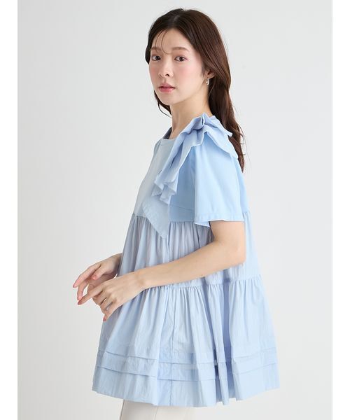 CELFORD（セルフォード） tシャツ 半袖 「洗える」ショルダーフリル