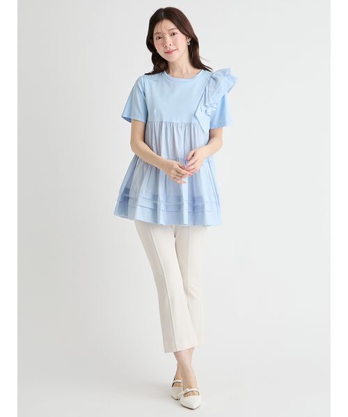 CELFORD（セルフォード） tシャツ 「洗える」ショルダーフリル