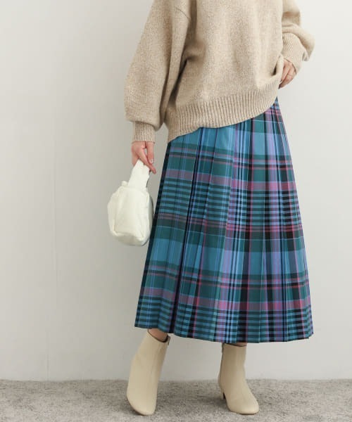 「URBAN RESEARCH DOORS」 プリーツスカート MEDIUM レッド レディースの画像