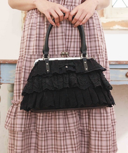 axes femme（アクシーズ ファム） ボストンバッグ レースフリルがま口