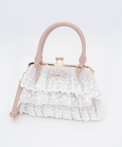 axes femme（アクシーズ ファム） ボストンバッグ レースフリルがま口