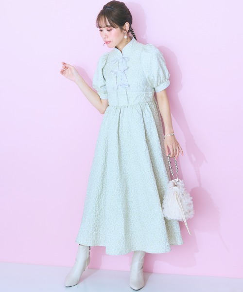 「marun」 半袖ワンピース LL グリーン レディース_画像7