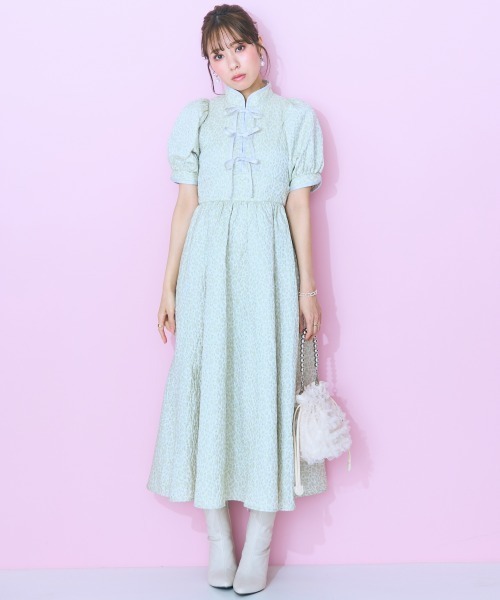 「marun」 半袖ワンピース LL グリーン レディース_画像9