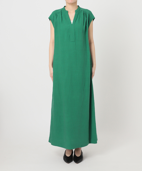 SLOBE IENA（スローブイエナ） ワンピース リネン混キーネックコクーン