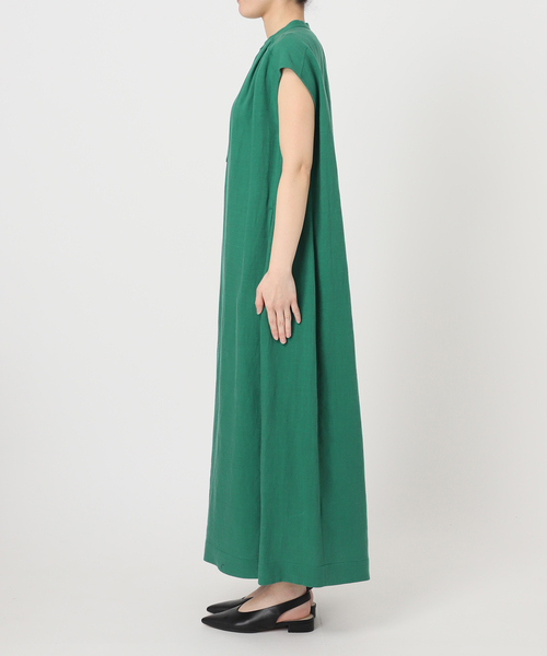 SLOBE IENA（スローブイエナ） ワンピース リネン混キーネックコクーン