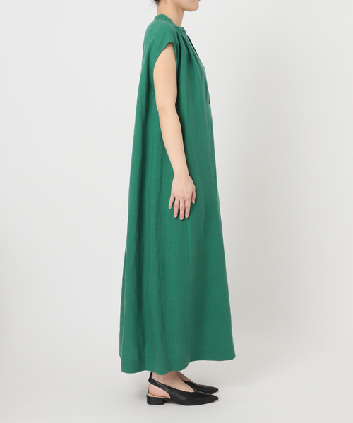 SLOBE IENA（スローブイエナ） ワンピース リネン混キーネックコクーン