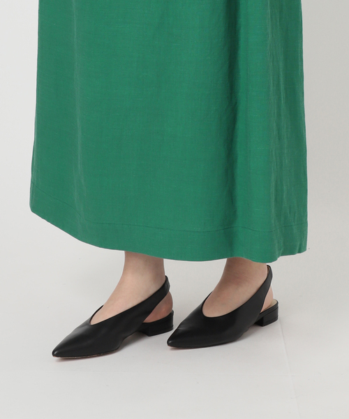 SLOBE IENA（スローブイエナ） ワンピース リネン混キーネックコクーン