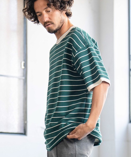 「Magine」 半袖Tシャツ 44 ブラック×ホワイト メンズ_画像2