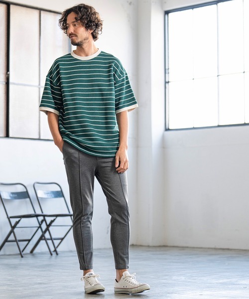 「Magine」 半袖Tシャツ 44 ブラック×ホワイト メンズ_画像5