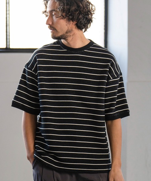 「Magine」 半袖Tシャツ 44 ブラック×ホワイト メンズ_画像6