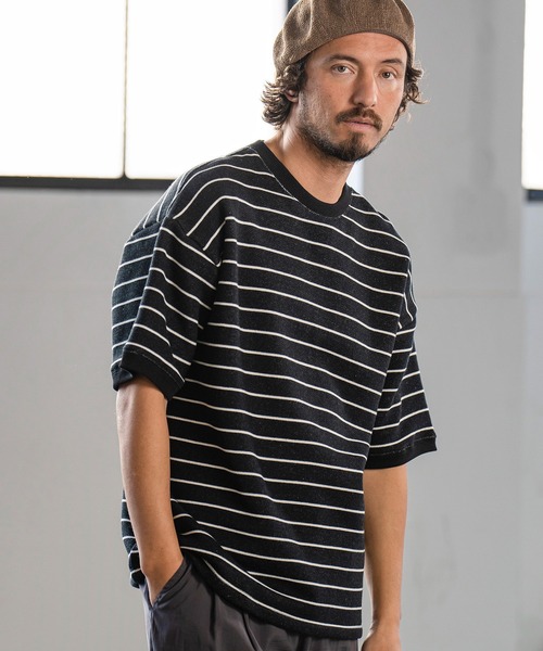 「Magine」 半袖Tシャツ 44 ブラック×ホワイト メンズ_画像7