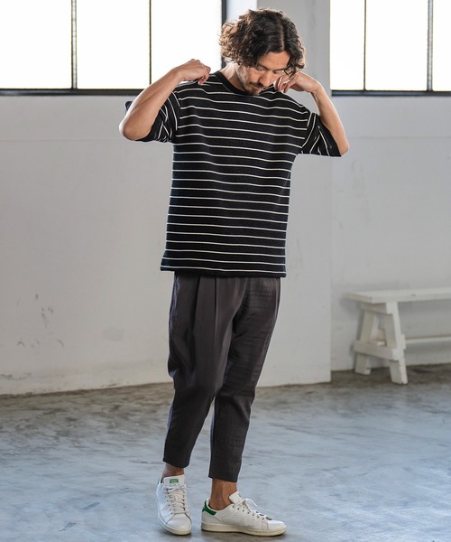 「Magine」 半袖Tシャツ 44 ブラック×ホワイト メンズ_画像9