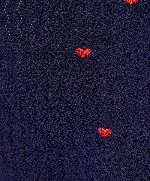 ニット セーター ハート刺繍パフスリーブサマーニット レディースの画像