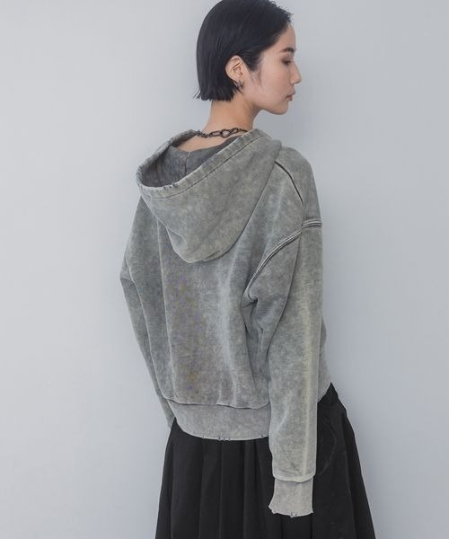 「JEANASIS」 ジップアップパーカー MEDIUM ブラック系その他 レディース_画像4