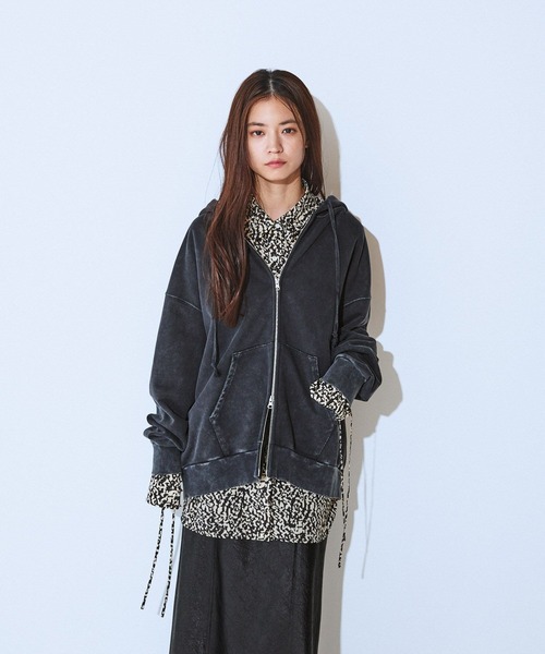 「JEANASIS」 ジップアップパーカー MEDIUM ブラック系その他 レディース_画像9