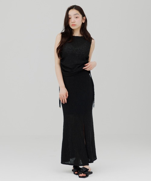 ニット セーター shirring soft knit tops（シャーリングソフトニット