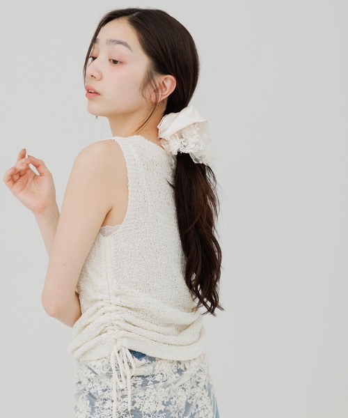 ニット セーター shirring soft knit tops（シャーリングソフトニット